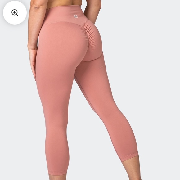 muscle nation Pants - Muscle nation pink 7/8 scrunch butt high rise leggings